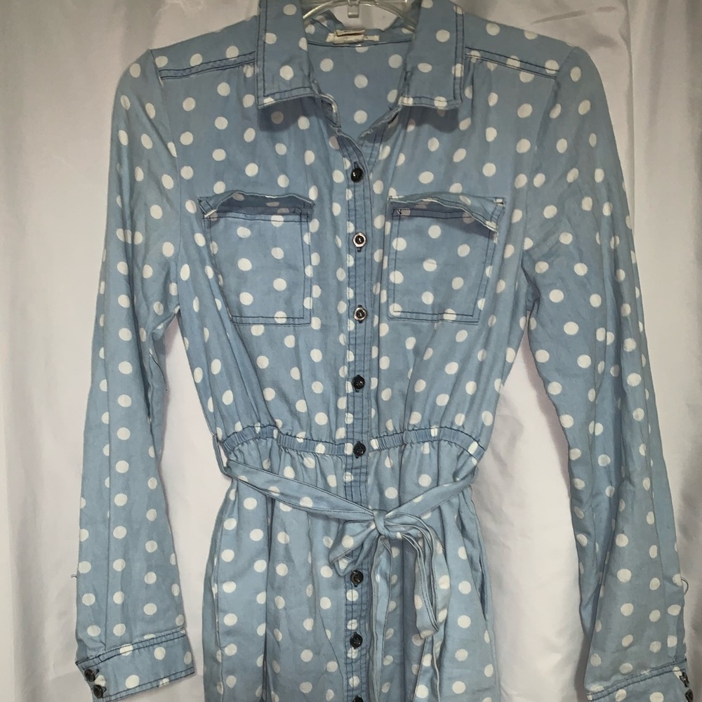 Polkadot Denim Bottom-up Dress